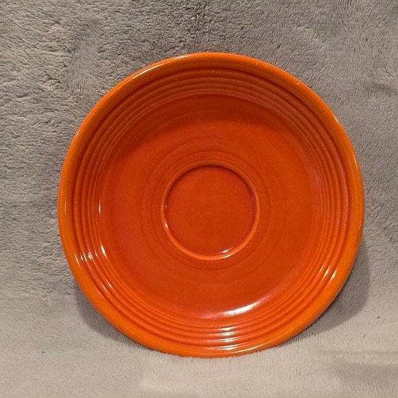 Fiesta Other - 1936 Vintage Fiestaware Super Radioactive Red Orange Glaze Saucer Plate CPM 1800